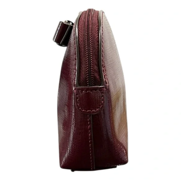 Coach Darcy Small Leather Cosmetic Zippered Bag Burgundy w/ Bow NWOT - Picture 5 of 8
